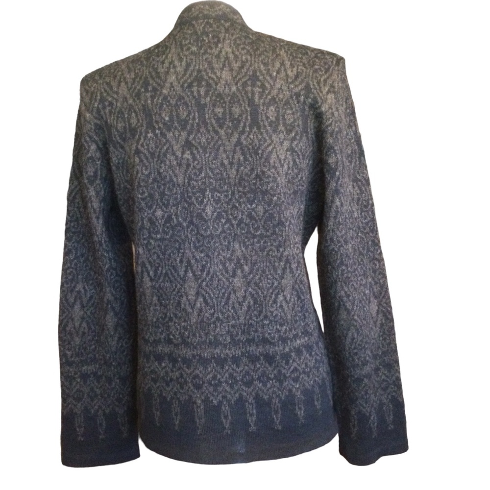 Peruvian Connection Alpaca Gray Button Front Card… - image 4